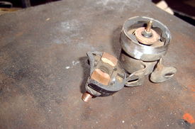 A dismantled solenoid showing the internals.
