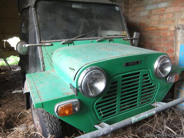 The Envy Moke as it was found after 22 years.
