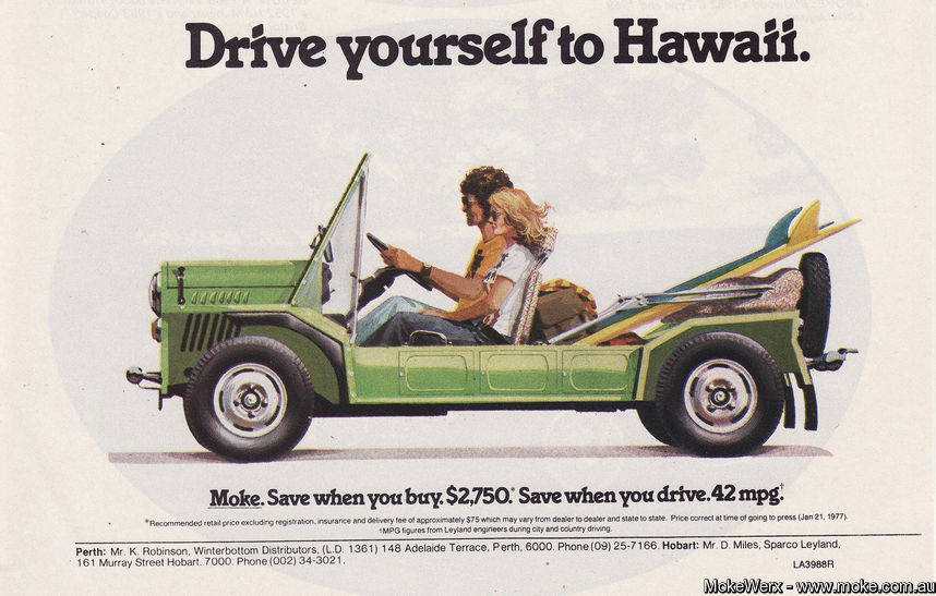 drive to hawaii Moke Advertisement large