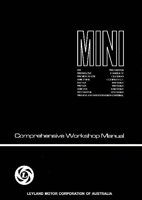 Leyland Australia Workshop Manual for Mokes and Minis