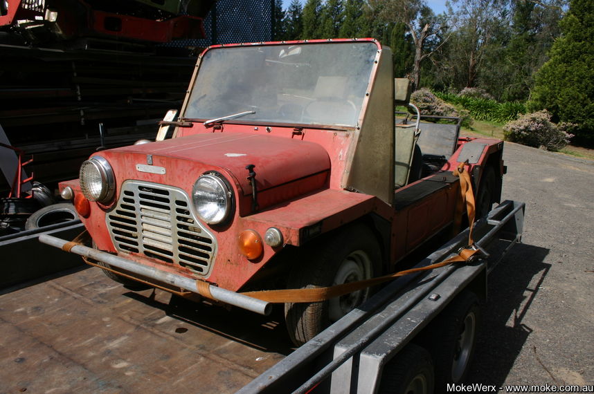 A Export Moke in orignal Jet Red paint since going under restoration