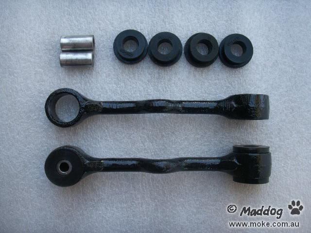 Images of a two engine steady bars an a rubber kit ready to fit