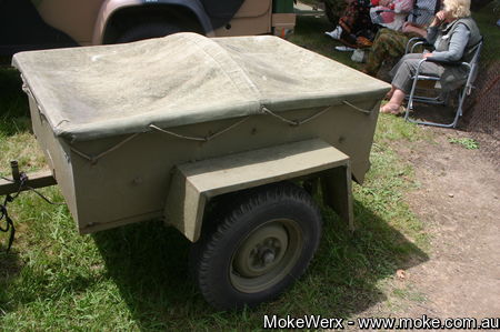 A side view of an Army Moke  1/4 Ton trailer