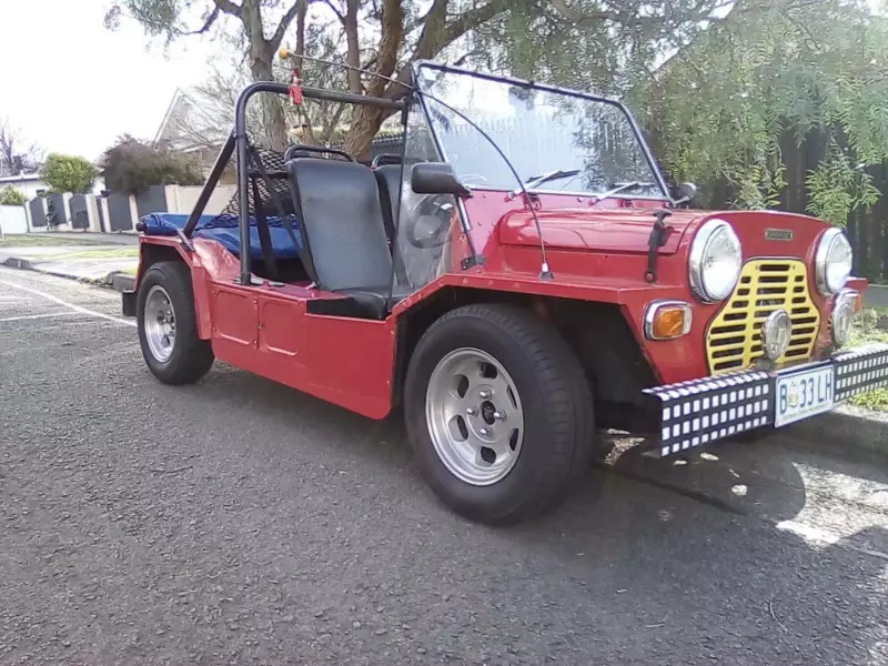 A nice red Moke made from an ex Postie Moke