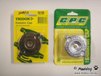 Comparison of CPC and Tridon Packaging for Moke Radiator caps