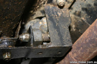 Modified Rod change slector box bracket to accomodate exhaust.